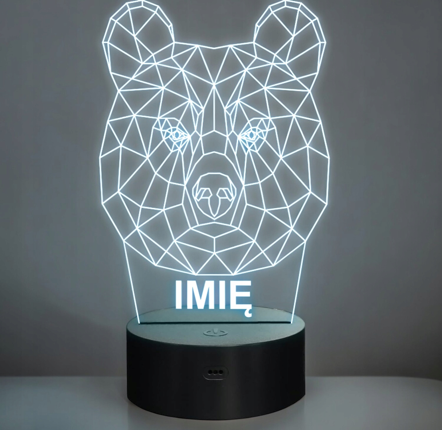 Lampka Nocna LED 3D Z Imieniem Grawer Niedźwiedź Personalizowana na Prezent Lampka Nocna LED 3D Z Imieniem Grawer Niedźwiedź Personalizowana na Prezent