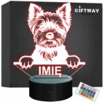 Lampka Nocna LED Yorkshire terrier Rasa Psa z Imieniem na Prezent v.1