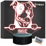 Lampka Nocna LED Pies American Bully Rasa z Imieniem Prezent Grawer