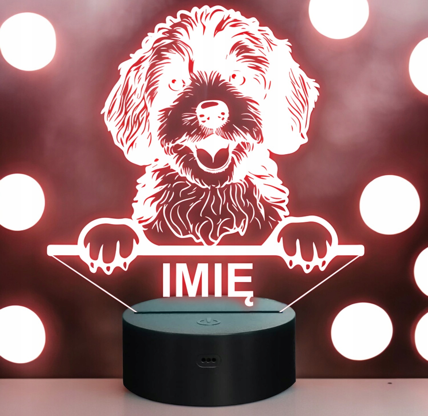 Lampka Nocna LED Cavapoo Rasa Psa z Imieniem na Prezent Lampka Nocna LED Cavapoo Rasa Psa z Imieniem na Prezent