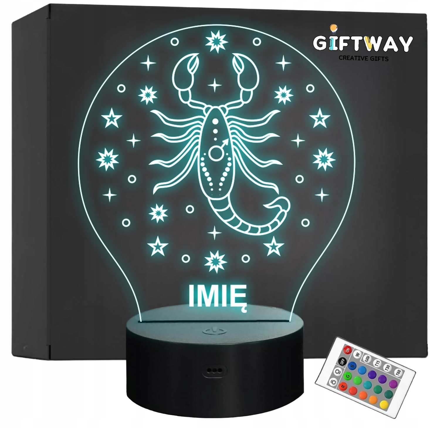Lampka Nocna Skorpion LED Znak Zodiaku Horoskop z Imieniem Prezent Grawer Lampka Nocna Skorpion LED Znak Zodiaku Horoskop z Imieniem Prezent Grawer