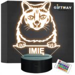 Lampka Nocna LED Kot balijski Rasa Kota z Imieniem na Prezent