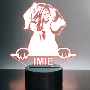 Lampka Nocna LED Jamnik Rasa Psa z Imieniem na Prezent
