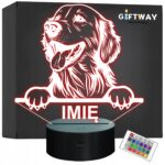Lampka Nocna LED Golden retriever Rasa Psa z Imieniem na Prezent v.3