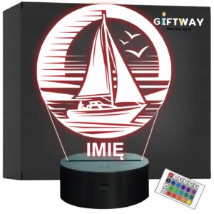 Lampka Nocna LED Statuetka Żeglowanie Żagiel Aktywność Prezent Grawer v.1