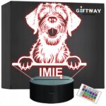 Lampka Nocna LED Gryfon Korthalsa Rasa Psa z Imieniem na Prezent