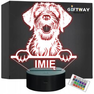 Lampka Nocna LED Gryfon Korthalsa Rasa Psa z Imieniem na Prezent