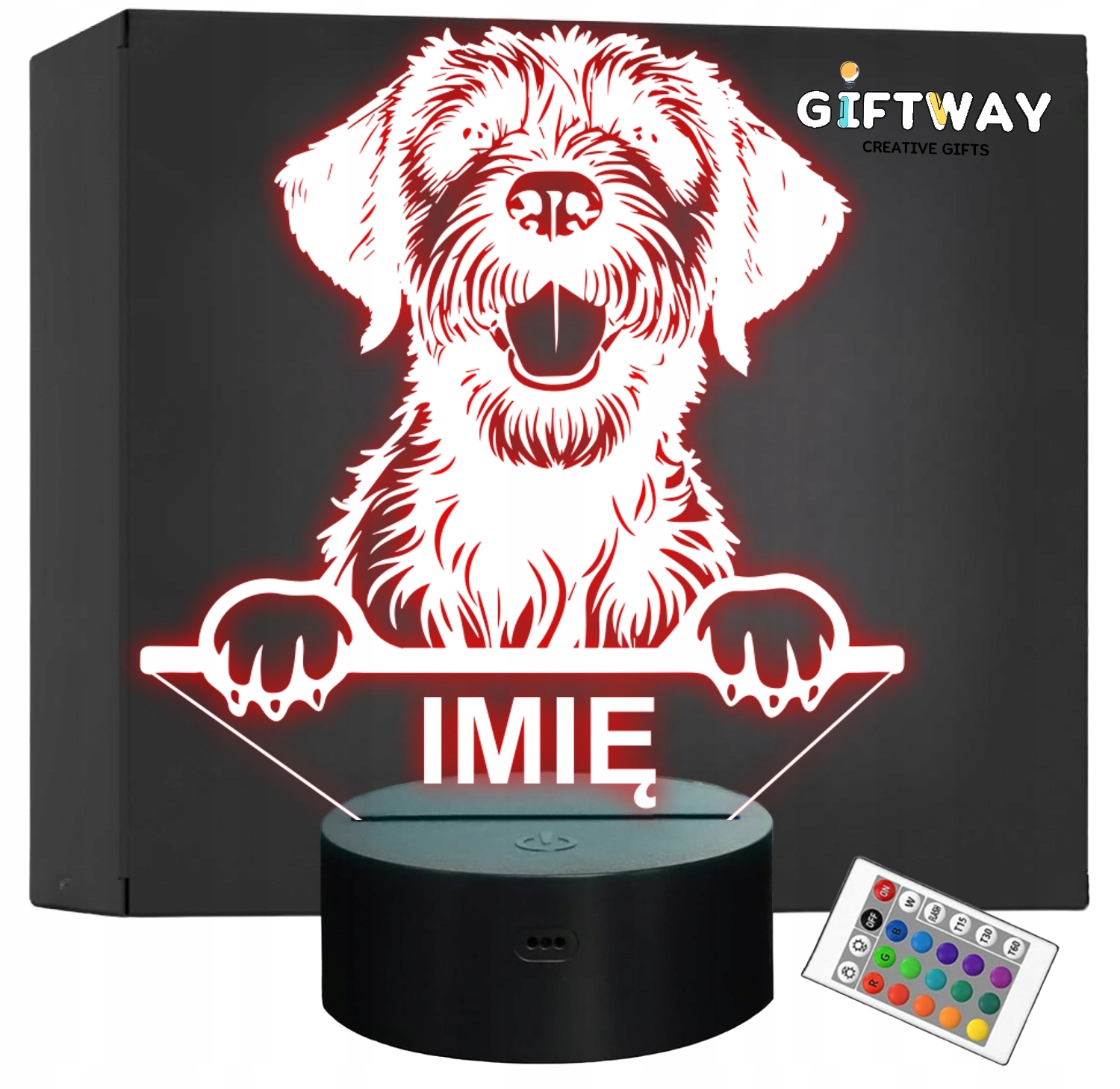 Lampka Nocna LED Gryfon Korthalsa Rasa Psa z Imieniem na Prezent Lampka Nocna LED Gryfon Korthalsa Rasa Psa z Imieniem na Prezent