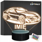 Lampka Nocna LED Imię Statuetka Samochód Auto Sportowe na Prezent Grawer v2