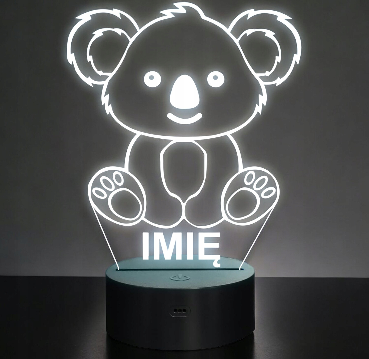 Lampka Nocna LED Z Imieniem Słodki Koala dla Dzieci na Prezent Lampka Nocna LED Z Imieniem Słodki Koala dla Dzieci na Prezent