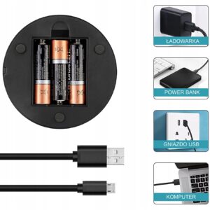 Podstawka LED Do Lampki Nocnej Baza USB 3D Statuetka 4x8,5 cm Czarna