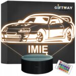 Lampka Nocna LED Imię Statuetka Samochód Auto Supra na Prezent Grawer
