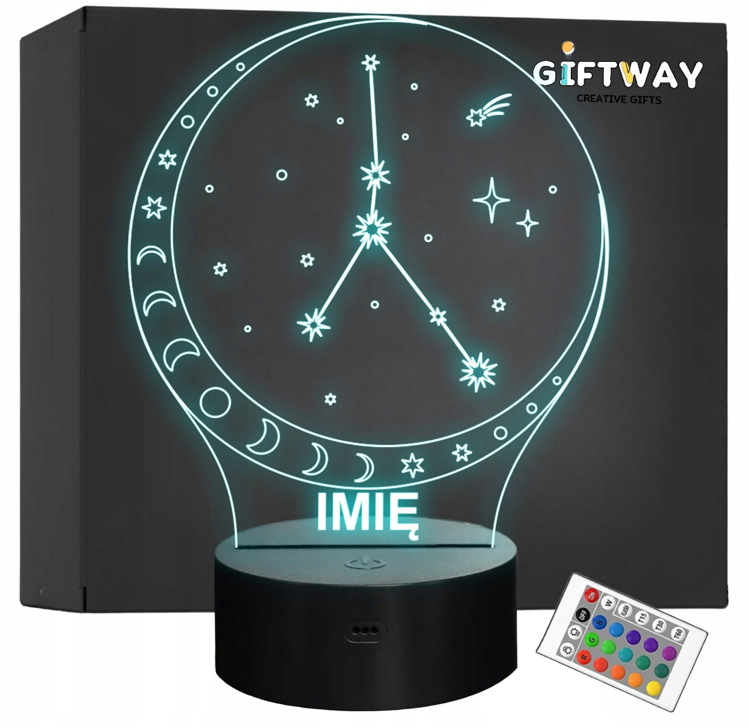 Lampka Nocna LED Rak Znak Zodiaku Horoskop z Imieniem Prezent Grawer Lampka Nocna LED Rak Znak Zodiaku Horoskop z Imieniem Prezent Grawer