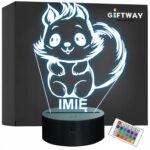 Lampka Nocna LED Z Imieniem Słodka Wiewiórka dla Dzieci na Prezent v.1