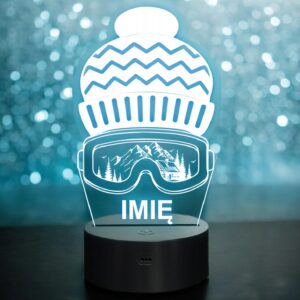 Lampka Nocna LED Statuetka Okulary Sporty Zimowe Czapka na Prezent Grawer