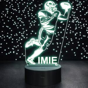 Lampka Nocna LED Z Imieniem Grawer Gracz Rugby Sport na Prezent v.3