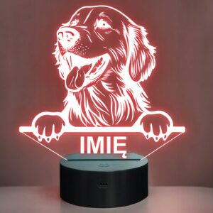 Lampka Nocna LED Golden retriever Rasa Psa z Imieniem na Prezent v.3