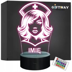 Lampka Nocna LED Statuetka Pielęgniarka Postać Zawód na Prezent Grawer v.3