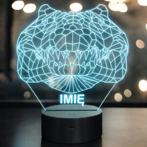 Lampka Nocna LED 3D Z Imieniem Grawer Krokodyl na Prezent Personalizowana