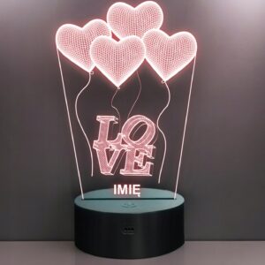 Lampka Nocna LED LOVE Serca Balony Prezent Miłosny na Walentynki
