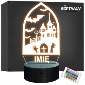 Lampka Nocna LED Imię Statuetka Halloween Ręka Zombie na Prezent Grawer