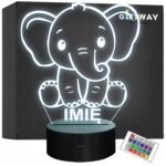 Lampka Nocna LED Z Imieniem Słoń Słonik dla Dzieci na Prezent