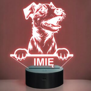 Lampka Nocna LED Russell terrier Rasa Psa z Imieniem na Prezent