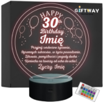 Lampka Nocna LED Prezent na 30 Urodziny Pamiątka Statuetka z Grawerem