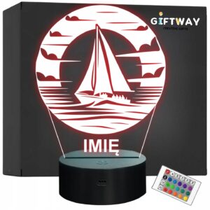 Lampka Nocna LED Statuetka Żeglowanie Żagiel Aktywność Prezent Grawer