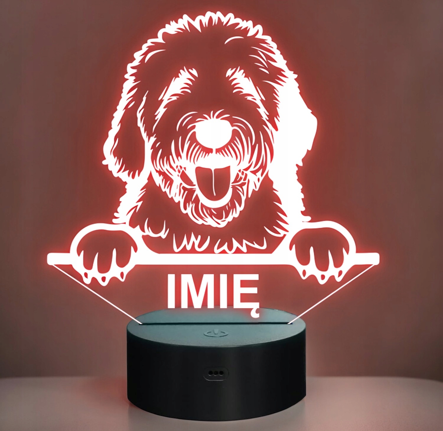 Lampka Nocna LED Old english sheepdog Rasa Psa z Imieniem na Prezent Lampka Nocna LED Old english sheepdog Rasa Psa z Imieniem na Prezent