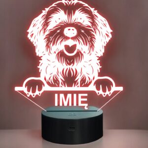 Lampka Nocna LED Hawańczyk Rasa Psa z Imieniem na Prezent