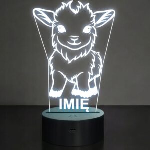 Lampka Nocna LED Z Imieniem Słodka Koza Kózka dla Dzieci na Prezent