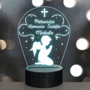 Lampka Nocna LED Imię Pierwsza Komunia Święta Pamiątka Prezent Grawer