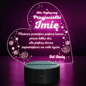 Lampka Nocna LED Statuetka Dla Najlepszej Przyjaciółki na Prezent Grawer