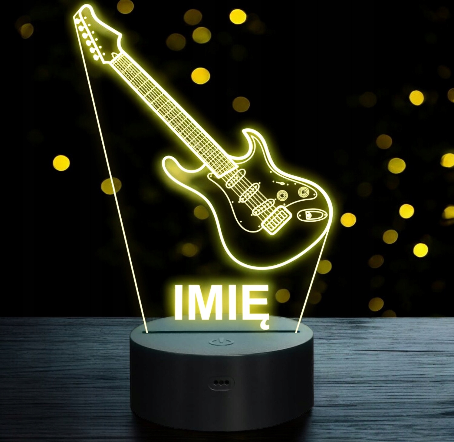 Lampka Nocna LED Imię Statuetka Gitara Basowa na Prezent Grawer v.1 Lampka Nocna LED Imię Statuetka Gitara Basowa na Prezent Grawer v.1