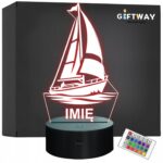 Lampka Nocna LED Statuetka Żeglowanie Żagiel Łódź Prezent Grawer