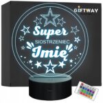 Lampka Nocna LED Statuetka Super Siostrzeniec Syn Siostry Prezent Grawer