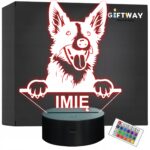 Lampka Nocna LED Szpic wilczy Rasa Psa z Imieniem na Prezent