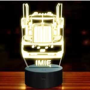 Lampka Nocna LED Imię Statuetka Ciężarówka Tir na Prezent Grawer v.5