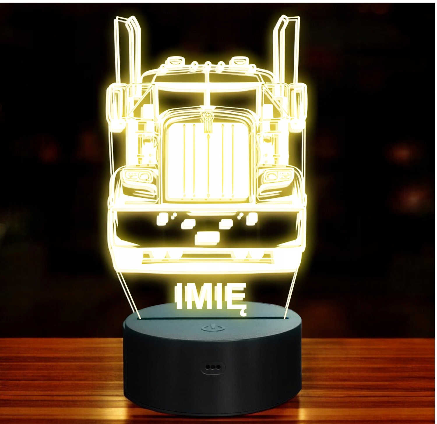 Lampka Nocna LED Imię Statuetka Ciężarówka Tir na Prezent Grawer v.5 Lampka Nocna LED Imię Statuetka Ciężarówka Tir na Prezent Grawer v.5