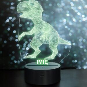 Lampka Nocna LED Dinozaur 3D Dino Z Imieniem Personalizowana na Prezent