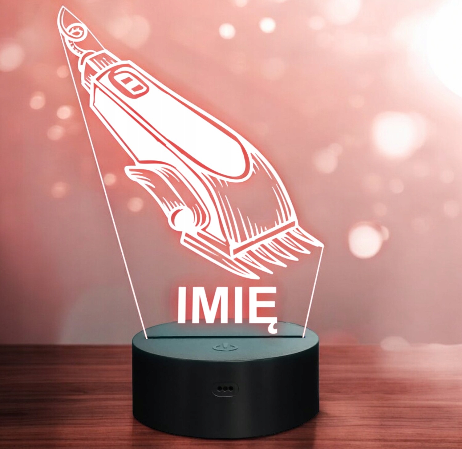 Lampka Nocna LED Imię Statuetka Maszynka Fryzjerska Barber Prezent Grawer Lampka Nocna LED Imię Statuetka Maszynka Fryzjerska Barber Prezent Grawer