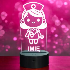 Lampka Nocna LED Statuetka Pielęgniarka Bajka Zawód na Prezent Grawer v.2