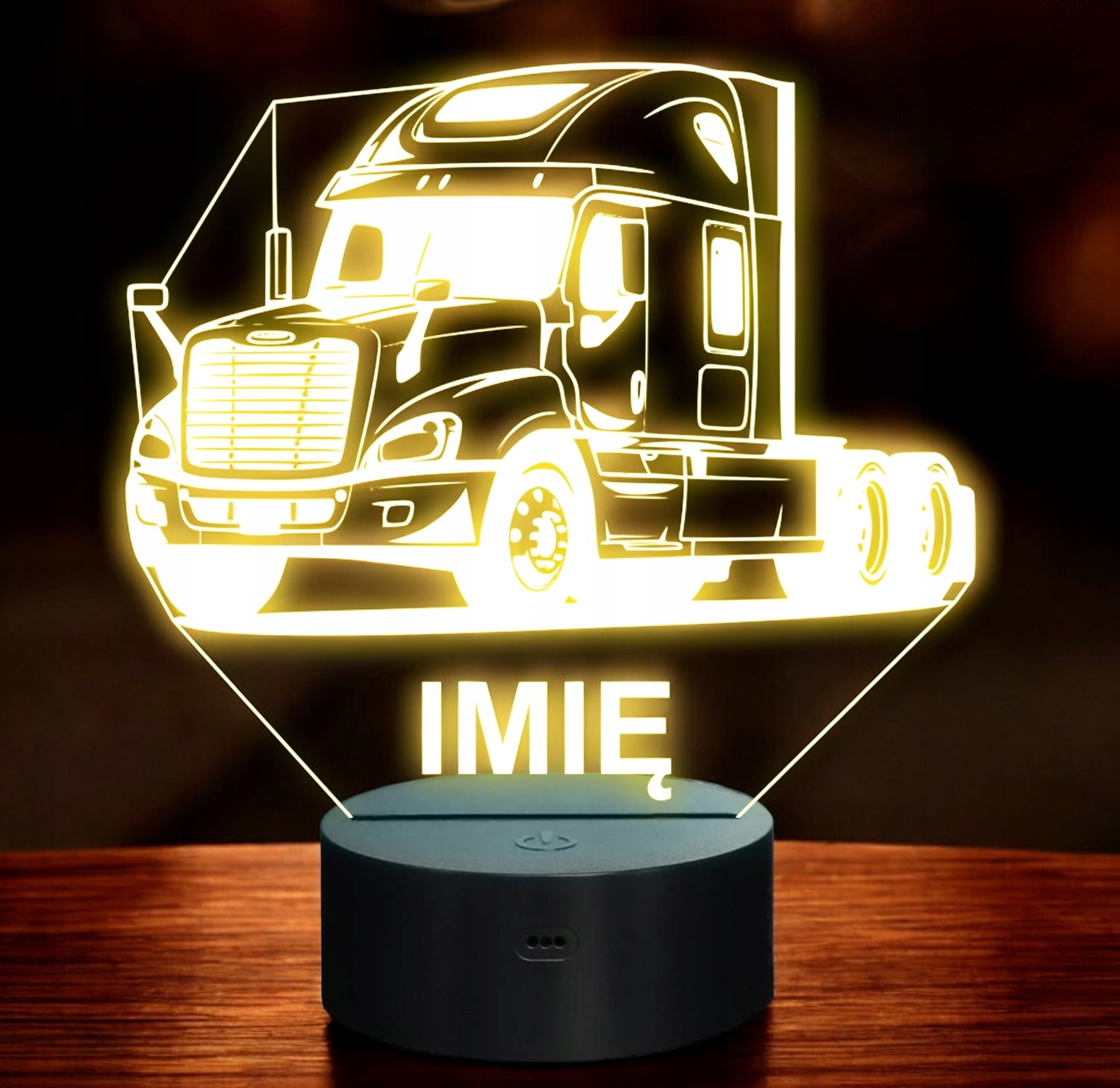 Lampka Nocna LED Imię Statuetka Ciężarówka Tir na Prezent Grawer v.2 Lampka Nocna LED Imię Statuetka Ciężarówka Tir na Prezent Grawer v.2