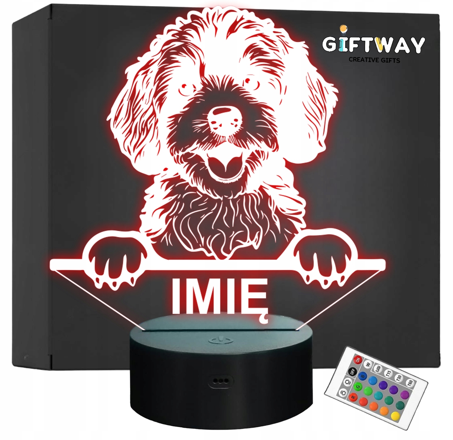 Lampka Nocna LED Cavapoo Rasa Psa z Imieniem na Prezent Lampka Nocna LED Cavapoo Rasa Psa z Imieniem na Prezent