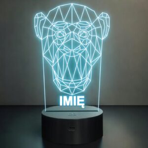 Lampka Nocna LED 3D Z Imieniem Grawer Małpa Małpka na Prezent