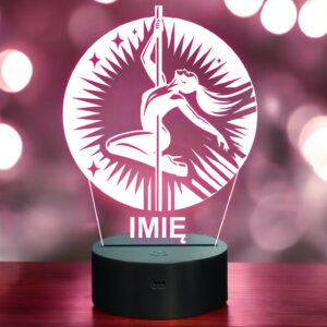 Lampka Nocna LED Statuetka Taniec na rurze Pole Dance na Prezent Grawer v.3