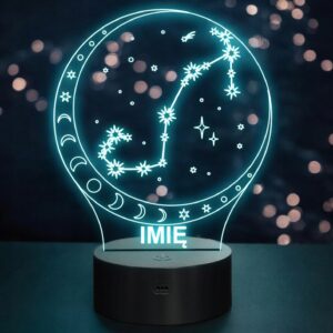 Lampka Nocna LED Skorpion Znak Zodiaku Horoskop z Imieniem Prezent Grawer