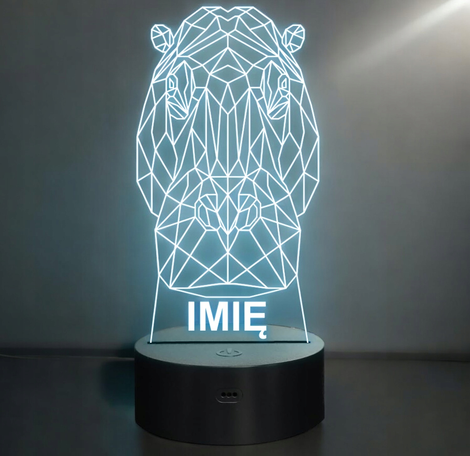 Lampka Nocna LED 3D Z Imieniem Grawer Hipopotam na Prezent Lampka Nocna LED 3D Z Imieniem Grawer Hipopotam na Prezent