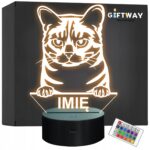 Lampka Nocna LED Australian Mist Rasa Kota z Imieniem na Prezent